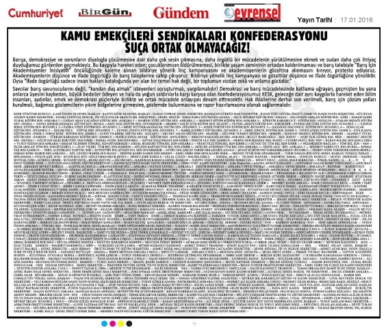 KESK Suça Ortak Olmayacağız!