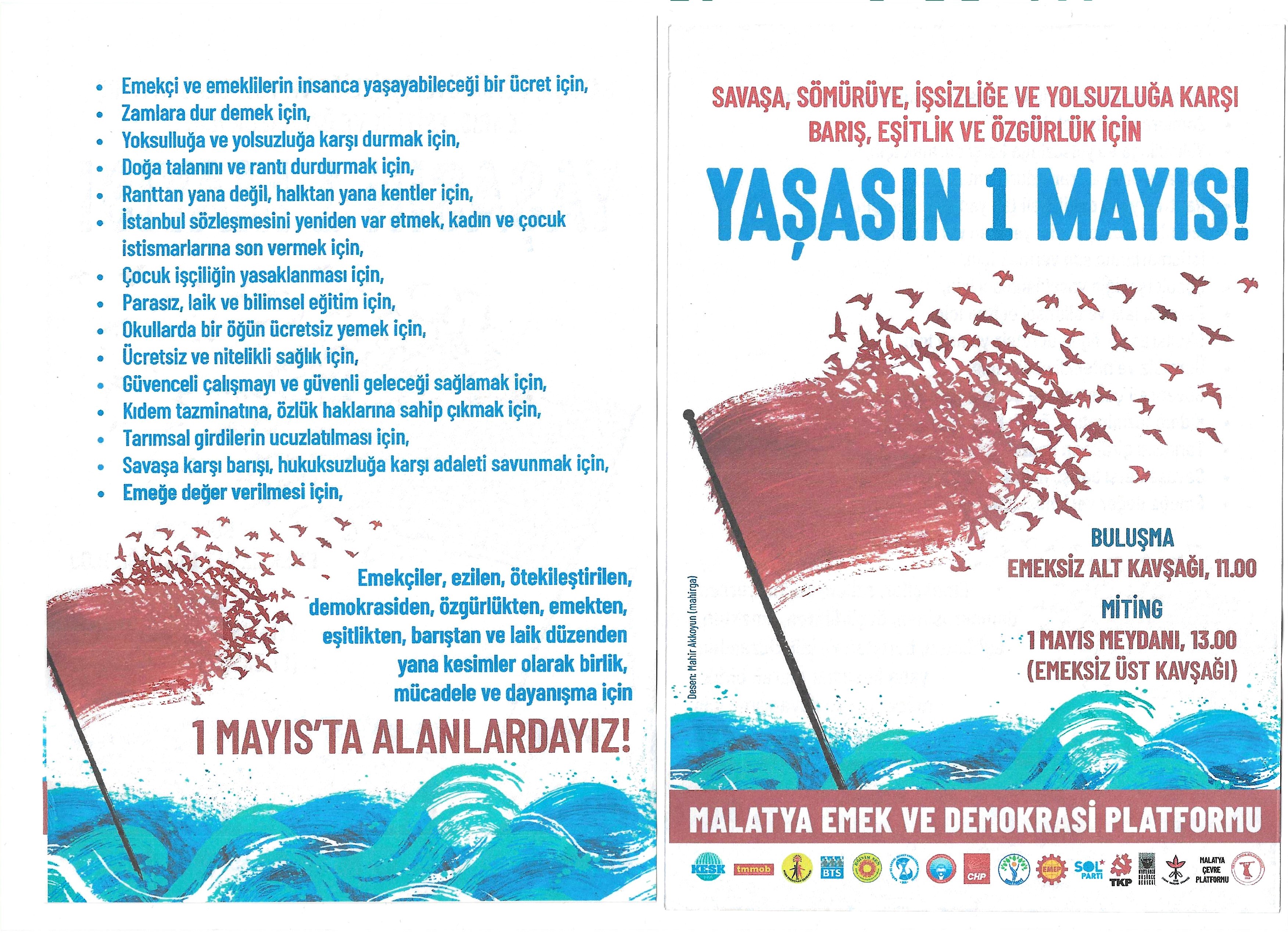 1 MAYIS'TA ALANLARDAYIZ!